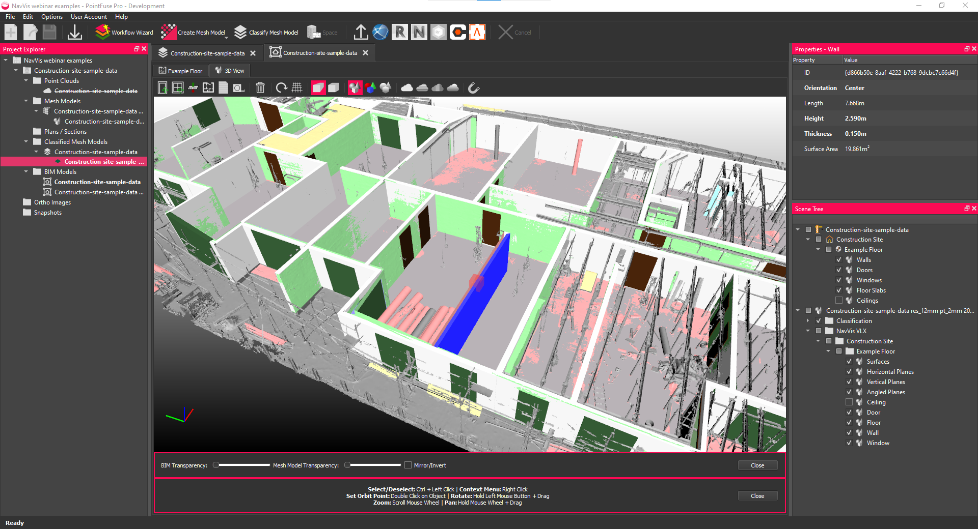 3_PF Mesh and LOD200 BIM model created from NavVis VLX data