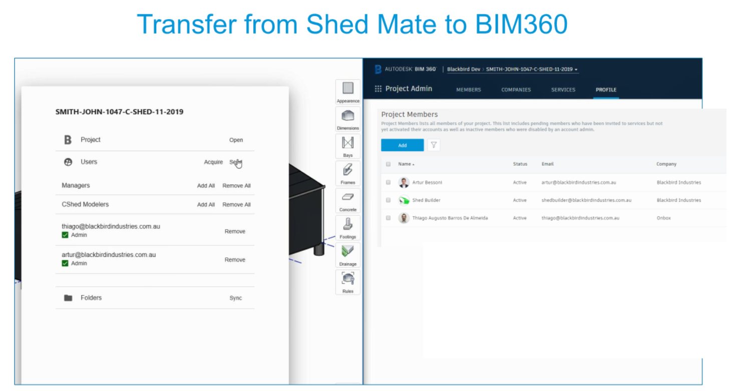 Invite new BIM 360 users from Shedmate automatically